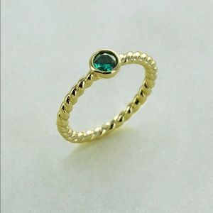 Ring Pinkrevolver Jewelry Gold overlay Emerald